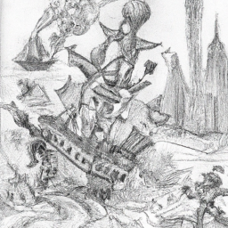 "Arrr! A ruckus o' grapplin' fer the mighty Chrysler Tower in Manhattan, where pirates be twistin' and shoutin'!"